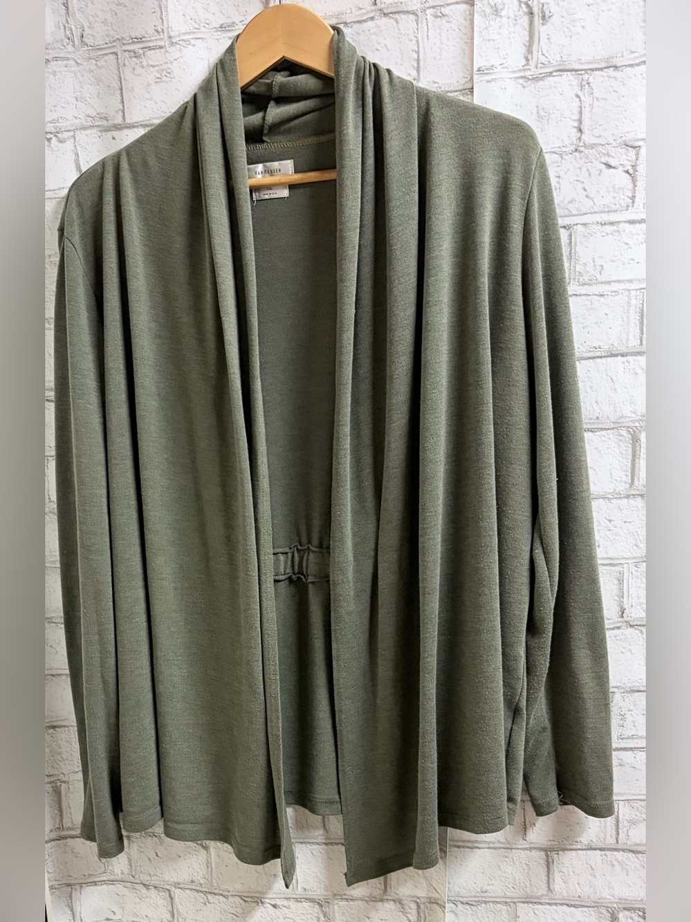 Van Heusen Olive Green Open-Front Cardigan